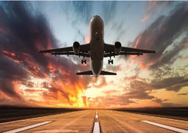 Animated Flying Airplane on Sunset, Fly with comfort